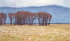  ??  ?? David Grossmann, Fields with Quickly Melting Snow, oil on linen panel, 7 x 12”