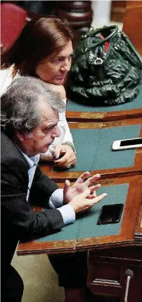  ?? Ansa ?? Tra amici Renato Brunetta (FI) con Lorenzo Guerini (Pd), neopreside­nte al Copasir