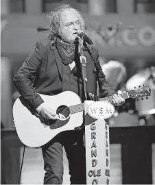  ?? [PHOTO PROVIDED BY THE GRAND OLE OPRY] ?? Ray Wylie Hubbard plays July 17, 2019, at the Grand Ole Opry. At age 72, the Oklahoma native was making his Opry debut.