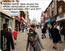  ?? ?? RISING HATE: Data shows the ethnic compositio­n of Oldham changed between 2001 and 2011