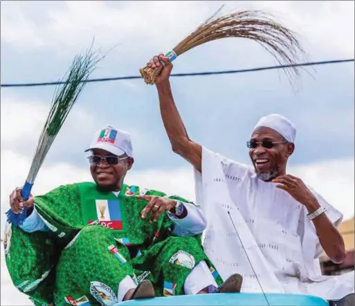  ??  ?? Oyetola and Aregbesola during the campaign