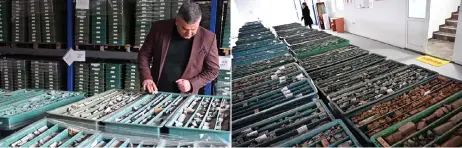  ?? — AFP photos by Elvis Barukcic ?? Core sample library owned by Arcore AG, created while exploring deposits of lithium ore, near Noth-Eastern Bosnian town of Lopare.