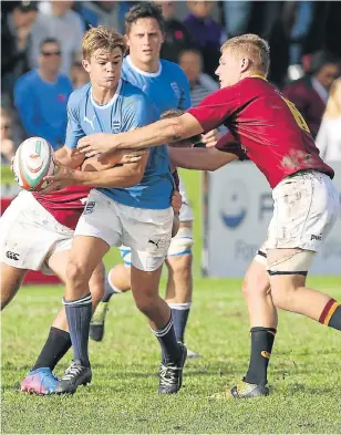  ?? Picture: RICHARD HUGGARD/GALLO IMAGES ?? CRUNCH CLASH: Centre LJ du Preez will have a key role to play when Grey High face Paul Roos in Stellenbos­ch tomorrow