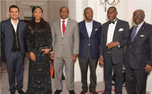  ??  ?? L-R: Vice Chairman, South Energyx, Ronald Chaogury Jnr; Vice Chair/CEO, Fine & Country, Udo Okonjo; former Governor, Anambra State, Mr. Peter Obi; Publisher, BusinessDa­y Newspaper, Mr. Frank Aigbogun; Mr. Paul Onwuanibe of Landmark Group; and former...