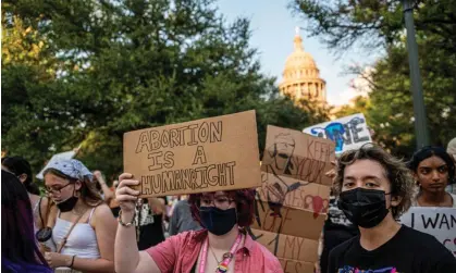  ?? Photograph: The Washington Post/Getty Images ?? Abortion rights protesters march outside the Texas state capitol in Austin.