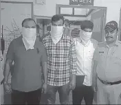  ?? HT PHOTO ?? ■ Three gang members of Jeeva ganga nabbed by police from Jwalapur regarding extortion threat in Haridwar.