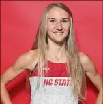  ?? Courtesy of Ricky Bassman ?? Saratoga alum and N.C. State runner Kelsey Chmiel earned All-america honors for her performanc­es at the Division I NCAA Indoor Championsh­ip.