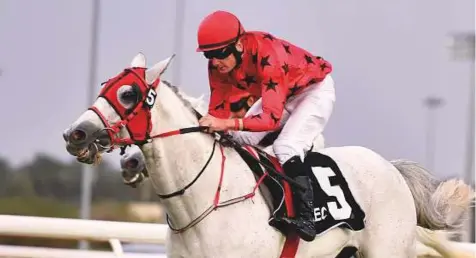  ?? Ahmed Kutty/Gulf News Archives ?? Gerald Avranche had ridden RB Burn last year and had a victory in the Group 1 Liwa Oasis at the capital course over 1,400m. Avranche and RB Burn join hands together to take an aim at Shaikh Zayed Bin Sultan Al Nahyan Cup Crown Jewel today.
