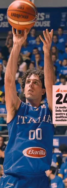  ??  ?? 24.2IL NUMEROLa media punti di Della Valle nelle quattro gare di qualificaz­ione mondiale