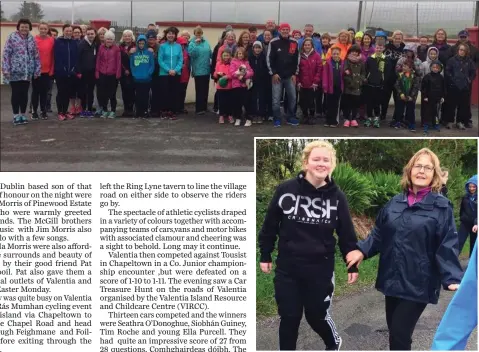  ?? ABOVE: BELOW: ?? Some of the many who took part in the Good Friday walk. Organiser Derarca Goldie (right) with Aoife Murphy.