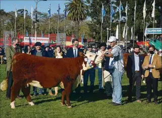  ??  ?? INQUIETA. El presidente Lacalle Pou coronó a la mejor Polled, de Lucía Perdomo y Federico Baccino.