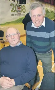  ?? (Pic: John
Ahern) ?? Oliver Manley, from Glenville and his friend, Tom Walsh, who were at ‘A Night With The Country Stars’ in Cappoquin Community Centre.