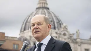  ?? ?? German Chancellor Olaf Scholz speaks to the media, Rome, Italy, March 2, 2024.