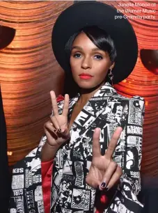  ??  ?? Janelle Monae at the Warner Music pre-Grammy party.
