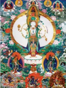  ??  ?? Bodhisattv­a with a Thousandar­ms andathousa­nd Eyes by Wangdu Gyaltsen.