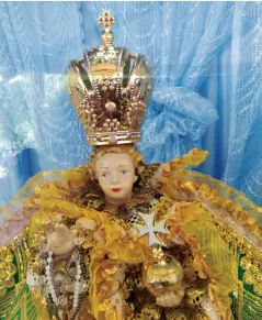  ??  ?? Sto. Niño of Prague at the chapel in Tambo situated at the Monfort Bat Sanctuary