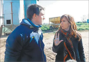  ?? TWITTER ?? LINCOLN. Esta semana, la candidata visitó un tambo en el interior de la provincia de Buenos Aires.