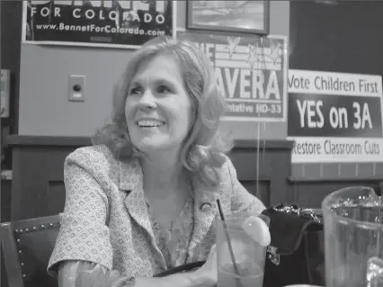  ?? DAVE JENNINGS, THE BROOMFIELD ENTERPRISE ?? Pam Gianola of Colorado watches the returns come in for the 2010 midterm elections. Seven years later, she faces major challenges – and says living in a country run by Donald Trump adds to the stress.