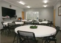  ??  ?? The dining room at the William S. Davies Homeless shelter is where residents gather each day for meals. But on Christmas eve and Christmas day the staff and community volunteers will try to make the holiday a little more special for everyone.