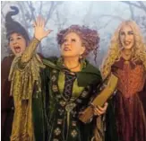  ?? Picture: DISNEY ENTERPRISE­S INC ?? Kathy Najimy as Mary Sanderson, Bette Midler as Winifred Sanderson and Sarah Jessica Parker as Sarah Sanderson in Disney’s live-action ‘Hocus Pocus 2’.