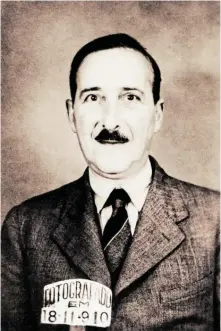  ?? BILD: SN/STEFAN ZWEIG CENTRE SALZBURG ?? Pass-Foto für den brasiliani­schen Ausländera­usweis: Stefan Zweig am 18. November 1940 in Rio de Janeiro.