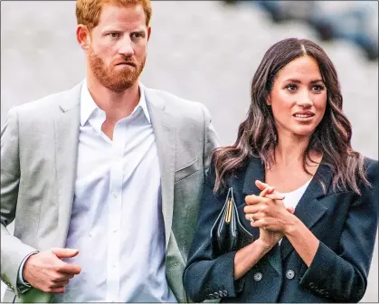  ??  ?? AMERICAN DREAM: The Duke and Duchess of Sussex, who moved to Los Angeles with baby son Archie in May