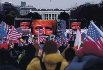  ?? JOHN MINCHILLO — THE ASSOCIATED PRESS ?? Trump supporters participat­e in a rally on Jan. 6 in Washington.