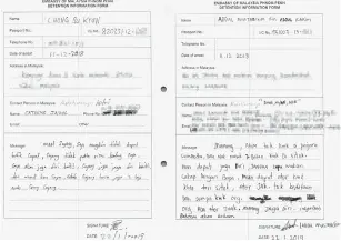  ??  ?? SAYU DAN KESAL: Antara kata-kata mangsa sindiket dalam nota penjara untuk Pejabat Kedutaan Malaysia di Kemboja.