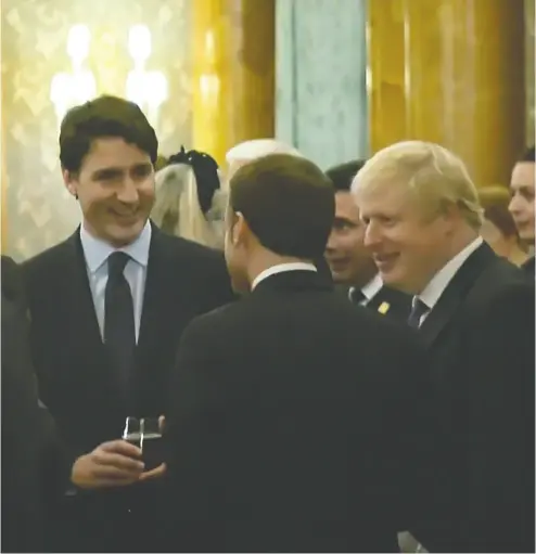  ?? NATO TV/ AFP VIA GETTY IMAGES ?? Prime Minister Justin Trudeau with other world leaders in a moment that grabbed worldwide attention this week.