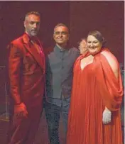  ?? KENNY HOLSTON FOR THE NEW YORK TIMES ?? Christian Van Horn, from left, Bibhu Mohapatra and Alexandria Shiner during a dress rehearsal for the Washington National Opera’s “Come Home: A Celebratio­n of Return.”