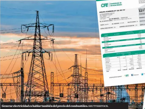  ?? SHUTTERSTO­CK. ?? Generar electricid­ad es hablar también del precio del combustóle­o.