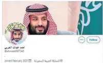  ?? TWITTER ?? A Twitter account created Feb. 17 under Ahmed Alharby's name purports he is “grateful” to be back in his homeland.