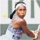  ?? ?? Fully focused: Coco Gauff powering her way past Elise Mertens and into the last eight