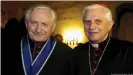  ??  ?? Georg Ratzinger was the older brother of ex-Pope Benedict XVI