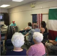  ?? CHARLES PRITCHARD - ONEIDA DAILY DISPATCH ?? Canastota Canal Town Museum President Joseph DiGiorgio talks about Italian history and heritage on Saturday.