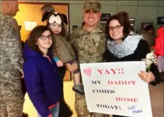  ?? Courtesy Marx family ?? Bill Marx of Delmont and his family after he returned from a nine-month deployment to Guantanamo Bay in 2017. From left, Lexi, Alex, Bill and Leah Marx.