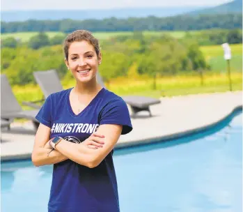  ?? AMY SHORTELL/THE MORNING CALL ?? Niki Nolte, a swimmer at Kutztown Area High School and then Penn State, is recovering from cancer.