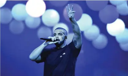  ??  ?? Drake performs live at AccorHotel­s Arena Drake in concert, Paris, France, in 2017. Photograph: Edmond Sadaka/SIPA/REX/Shuttersto­ck