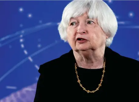  ?? Getty images File ?? TAX CONCERNS: Treasury Secretary Janet Yellen says government regulation is needed for crypto.