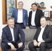  ??  ?? DATEM Founders. (Standing from left) CEO and chairman Engr. Levy Espiritu, managing director Arch. Arnold de Asis. (Seated from left) managing director and treasurer Engr. Lilit Tumbocon, and president Engr. Morris Agoncillo