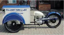  ??  ?? Of a type once used by local ice cream manufactur­ers far and wide, this 122cc Villiers-powered 1947 Dot delivery trike was restored to perfection by Sammy Miller seven years ago.