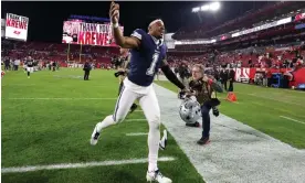  ?? Photograph: Nathan Ray Seebeck/USA Today Sports ?? Dallas Cowboys cornerback Kelvin Joseph celebrates his team’s victory over the Tampa Bay Buccaneers.