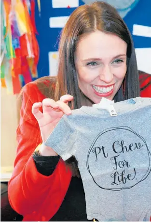  ??  ?? Jacinda Ardern will be putting the focus on babywear instead of bills for the