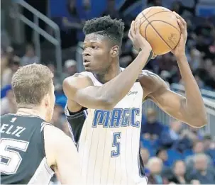  ?? JOHN RAOUX/AP ?? Orlando Magic center Mohamed Bamba (5) is looking forward to making his NBA regular-season debut.