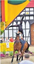  ?? ARCHIVFOTO: DANIEL KAISER ?? Anja Traub zeigt auf Pferd Quintus auch in Herberting­en eine starke Kür.