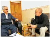  ?? Supplied ?? Main: KDPI leader Mustafa Hijri is in hiding following multiple assassinat­ion attempts and an Iranian strike in September that destroyed much of his party’s headquarte­rs in Koya.