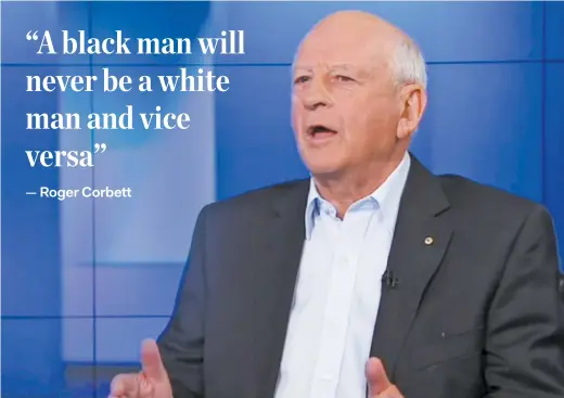  ??  ?? Roger Corbett appearing on ABC’s 7.30.