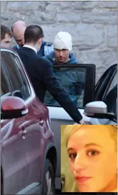  ?? Pic: ?? Oisin Conroy being taken from Sligo District Court on 29th Oct 2015. Caroline Quinn . Inset: Victim Natalie McGuiness (23) from Easkey.