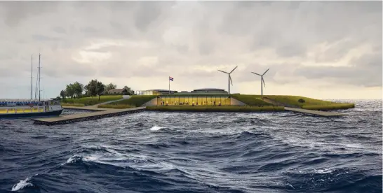  ??  ?? Het vernieuwde aangezicht van Forteiland Pampus in het IJmeer bij Muiden.