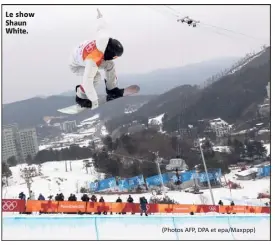  ?? (Photos AFP, DPA et epa/Maxppp) ?? Le show Shaun White.